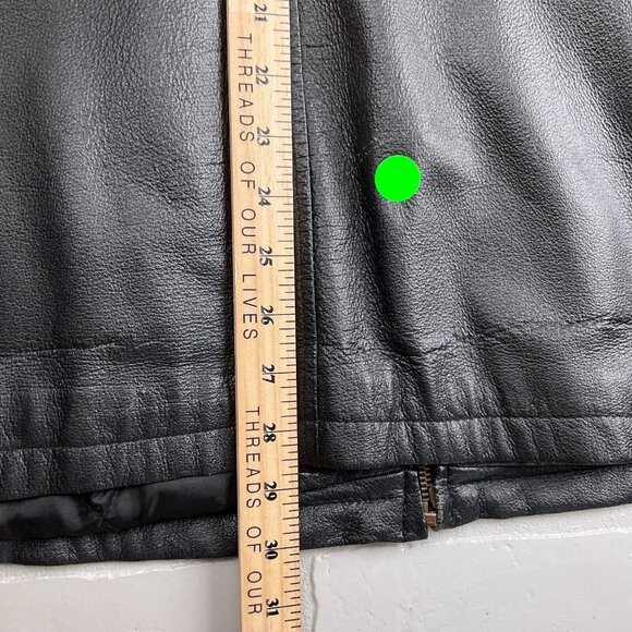 Middlebrook Park Jacket Men Small Black Leather Anorak Zip Retro Coat‎ Casual - Picture 12 of 14
